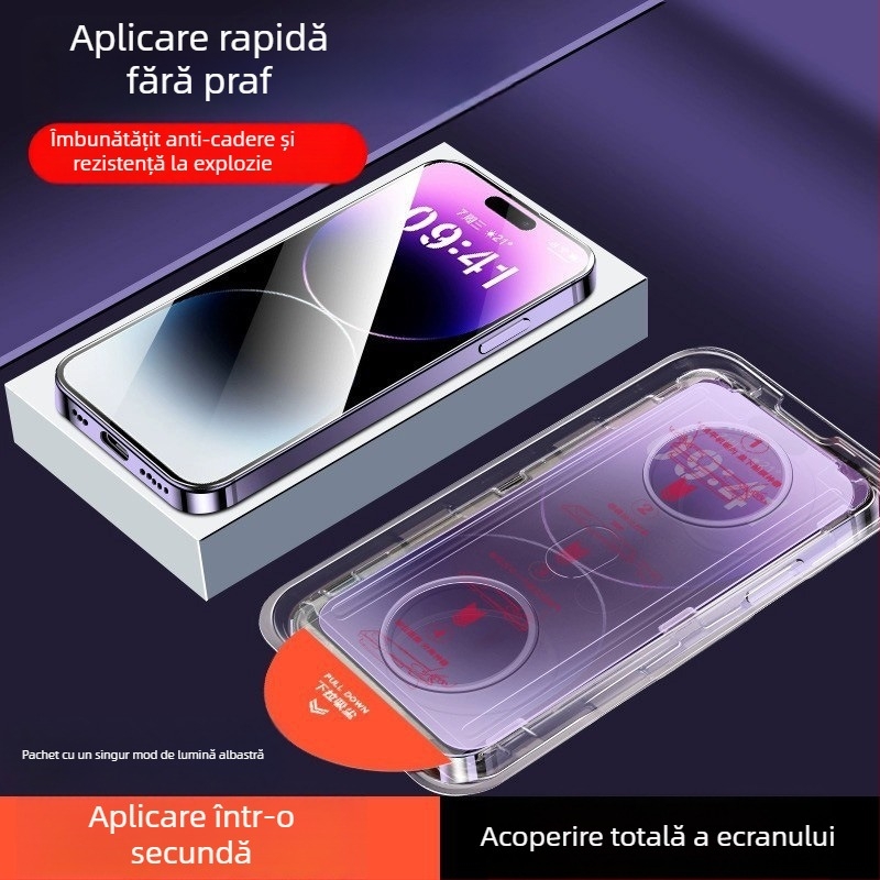 Protecție ecran din sticlă temperată pentru realme — folie frontală, claritate HD, anti-lumină albastră, include al doilea autocolant