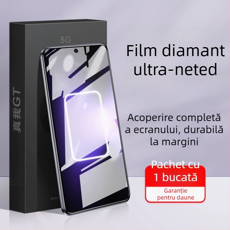 Protecție ecran din sticlă temperată pentru realme — folie frontală, claritate HD, anti-lumină albastră, include al doilea autocolant