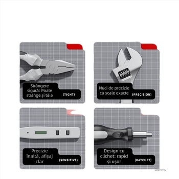 Set de unelte pentru reparații casnice, cu trusă de unelte montată în mașină, din oțel carbon, 81-100 piese