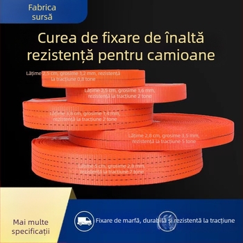 Curea de fixare a încărcăturilor din poliester, model 113, înaltă rezistență, pentru legarea încărcăturilor pe remorci