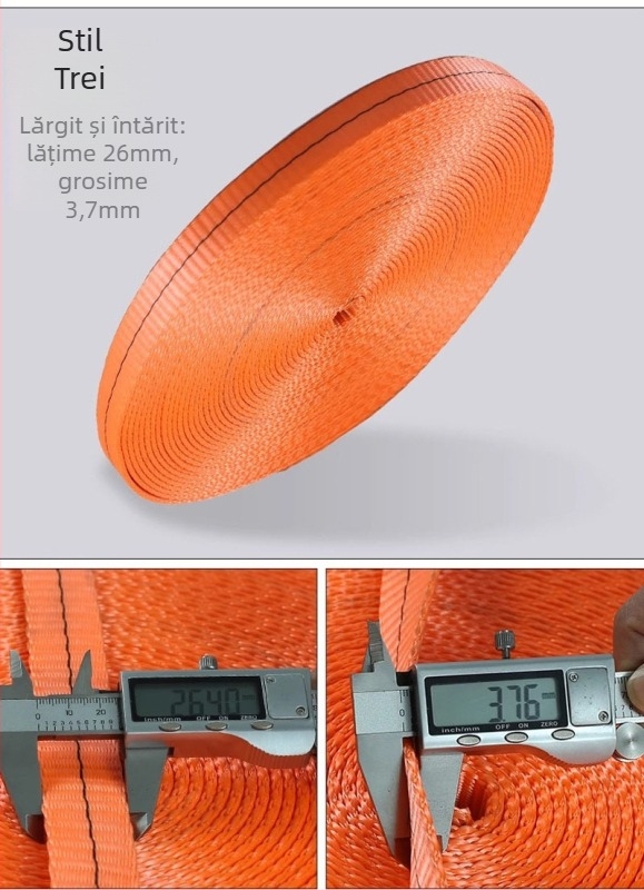 Curea de fixare a încărcăturilor din poliester, model 113, înaltă rezistență, pentru legarea încărcăturilor pe remorci