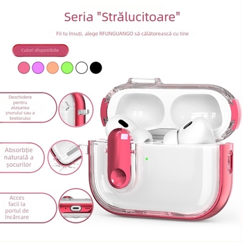 Husă de protecție AirPods Pro 3 și AirPods Pro 2, husă TPU transparentă minimalistă pentru căști Apple