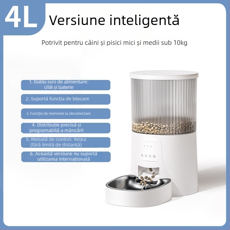 Hrănitor automat pentru pisici și câini, design detașabil, alimentare programată și dozare, fără aplicație
