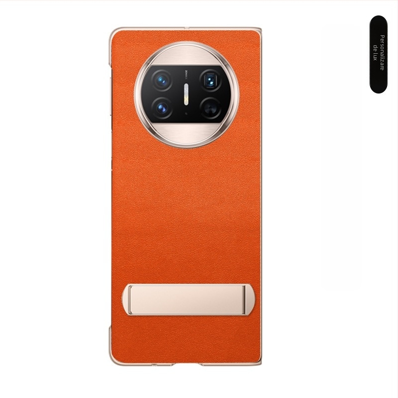 Husă de piele cu suport pentru Huawei Mate X6, protecție a cadrului frontal — Piele naturală, executată manual, personalizabilă