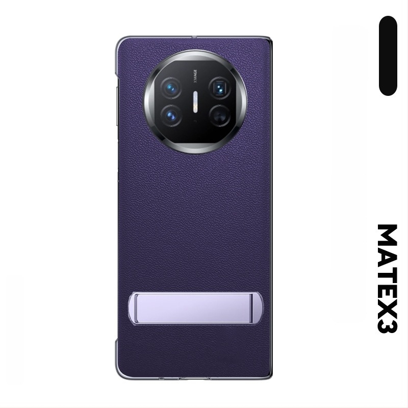 Husă de piele cu suport pentru Huawei Mate X6, protecție a cadrului frontal — Piele naturală, executată manual, personalizabilă