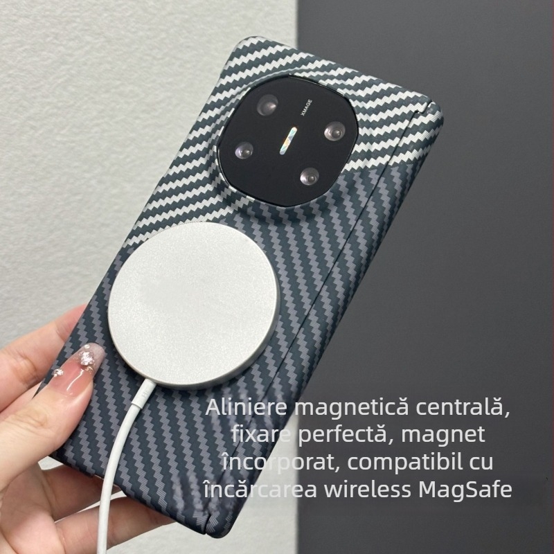 Husă Huawei pentru telefon — carcasă dură cu finisaj embosat, protecție anti-cădere, compatibilă cu dispozitivele Huawei.