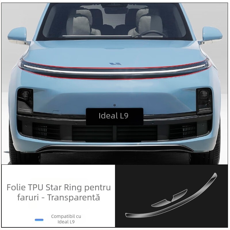 Războinicul Negru: folie TPU pentru faruri cu inel stelar și folie protectoare pentru farurile din spate Li Xiang L6/L7/L8/L9