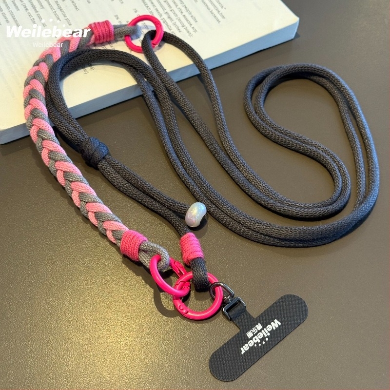 Lanyard din plastic pentru telefon, stil feminin, trei în unu, reglabil peste umăr/gât sau încheietură