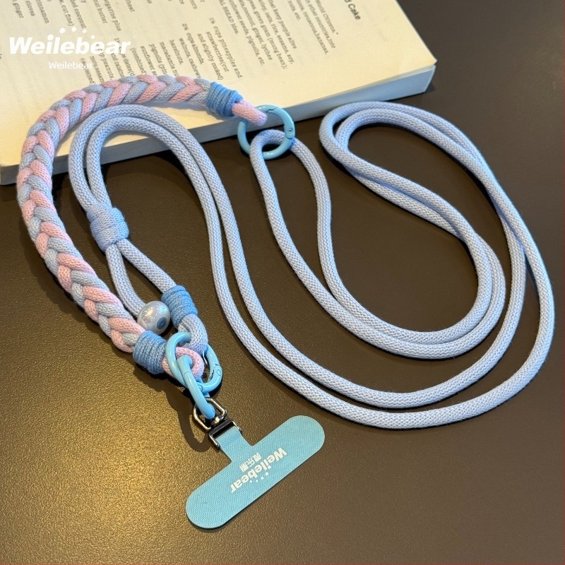 Lanyard din plastic pentru telefon, stil feminin, trei în unu, reglabil peste umăr/gât sau încheietură