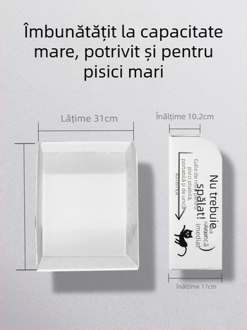 Cutie cu nisip pentru pisici – pliabilă, de unică folosință, semiînchisă, impermeabilă, portabilă