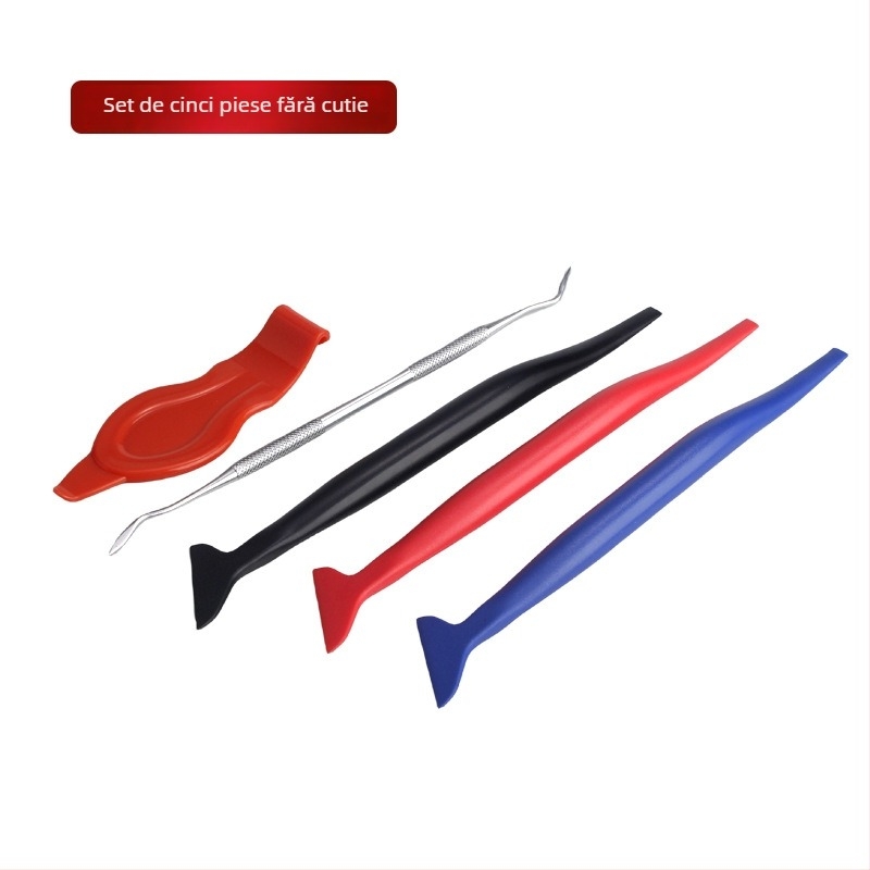 Baxifui Set de 5 raclete pentru folie auto — unelte din plastic pentru margini și tăierea filmului