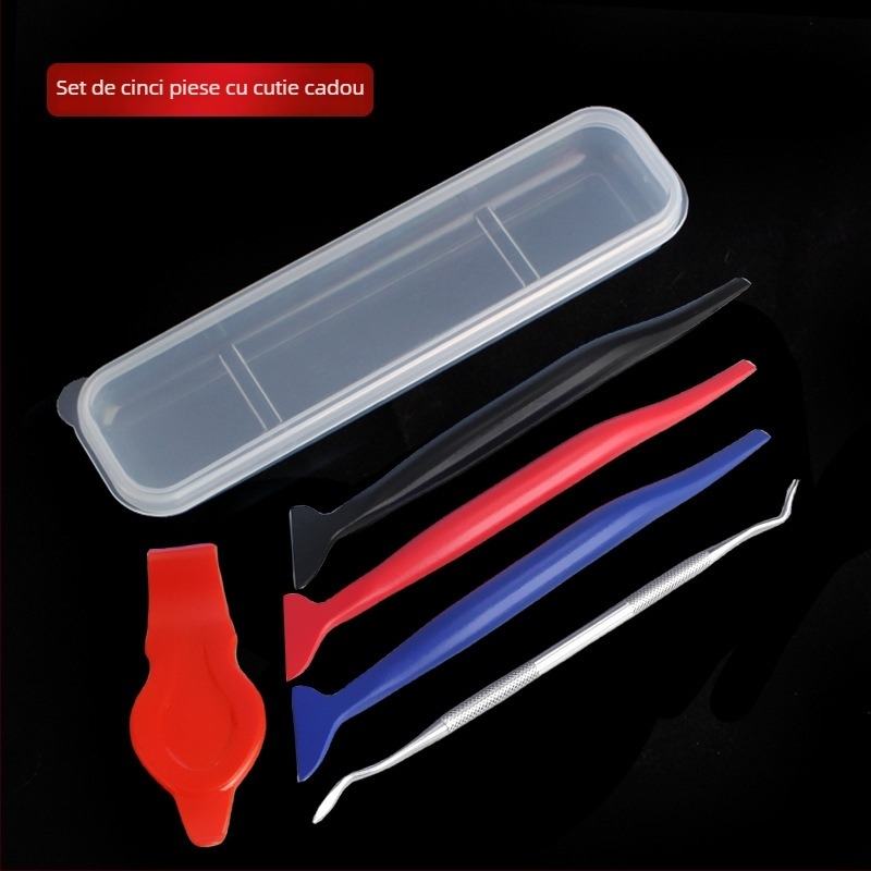 Baxifui Set de 5 raclete pentru folie auto — unelte din plastic pentru margini și tăierea filmului