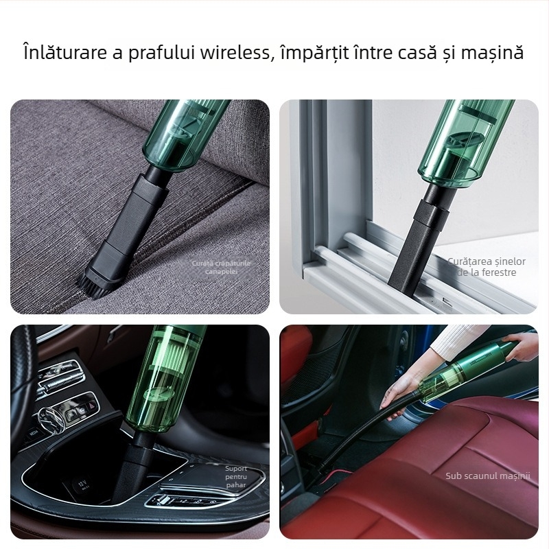 Aspirator auto portabil, fără fir, mâner, 12V, 60W, aspirație 6000Pa