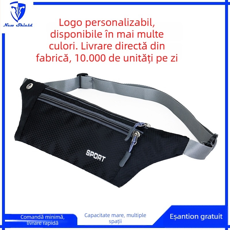 Geantă de talie sport — nylon, ultra-ușoară, rezistentă la uzură, unisex, brand newshield, căptușeală poliester