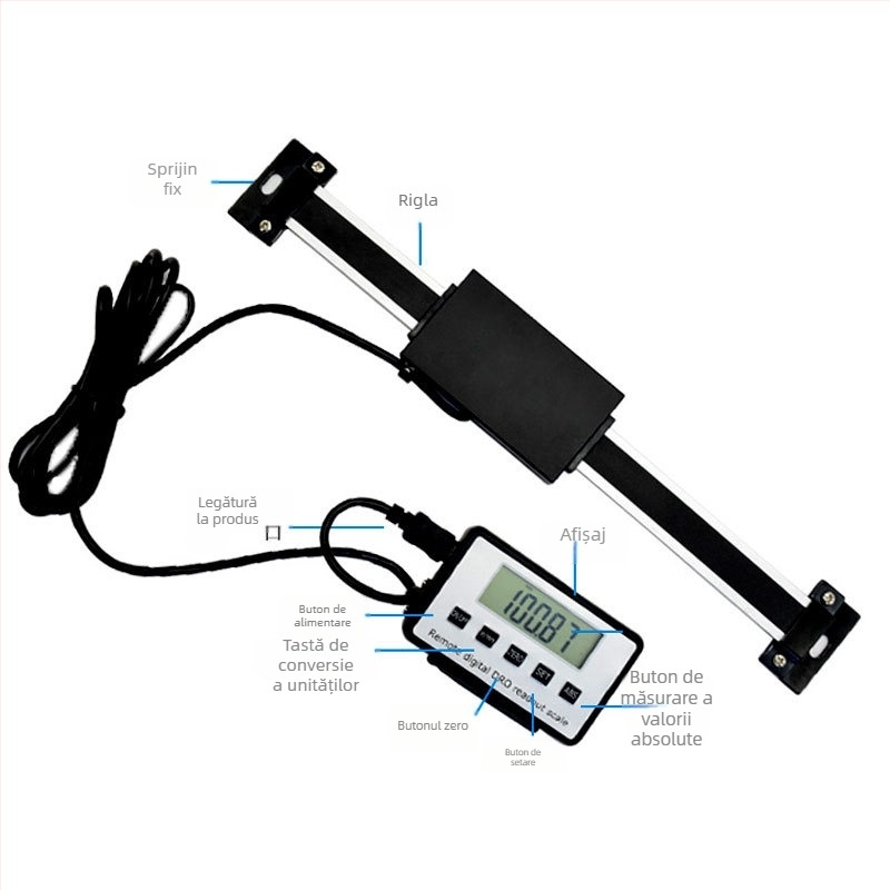 Caliper digital cu afișaj extern, utilizare duală orizontală/verticală pentru măsurarea deplasării. Brand: Shanghai Lianyu