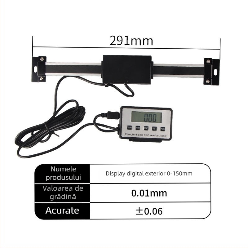 Caliper digital cu afișaj extern, utilizare duală orizontală/verticală pentru măsurarea deplasării. Brand: Shanghai Lianyu
