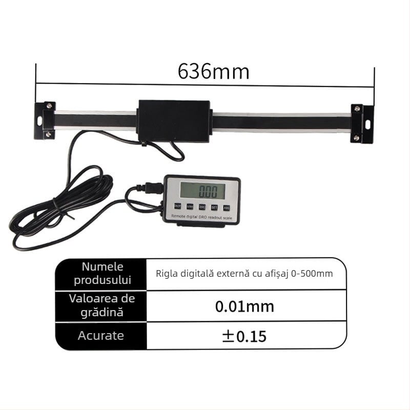 Caliper digital cu afișaj extern, utilizare duală orizontală/verticală pentru măsurarea deplasării. Brand: Shanghai Lianyu
