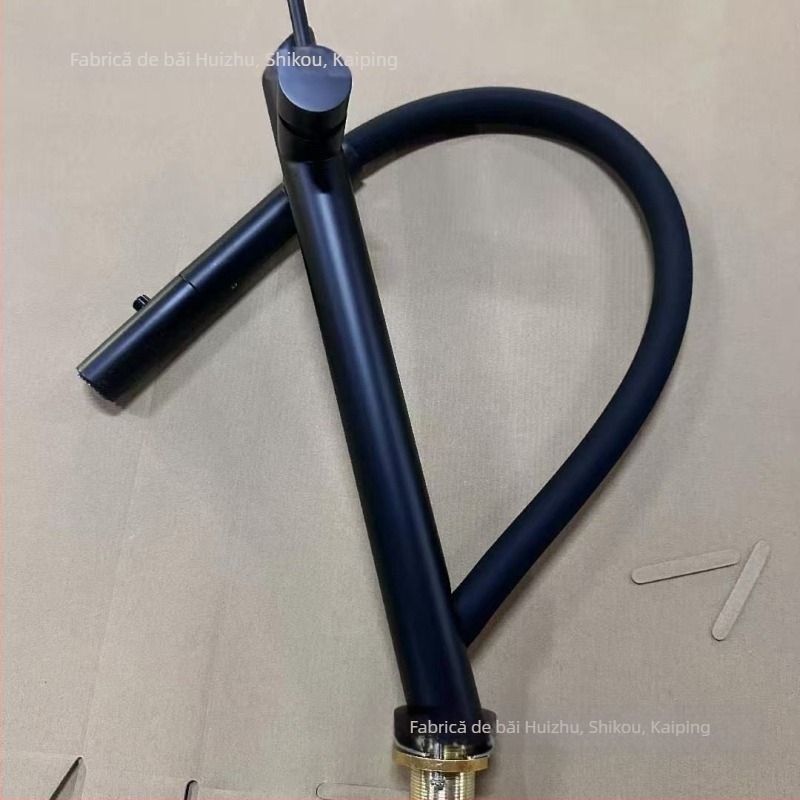 Robinet de bucătărie cu funcție de tragere, montaj încastrat, oțel inoxidabil, deschidere prin ridicare, robinet cu disc ceramic