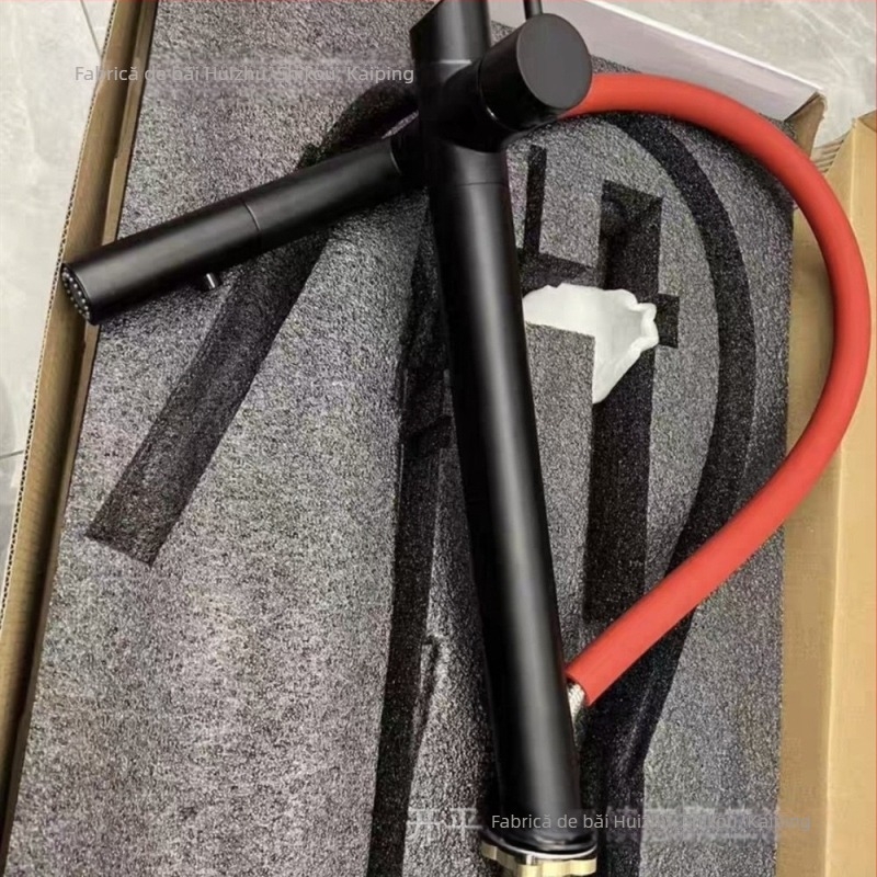 Robinet de bucătărie cu funcție de tragere, montaj încastrat, oțel inoxidabil, deschidere prin ridicare, robinet cu disc ceramic