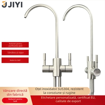 Robinet de apă potabilă din oțel inoxidabil 304, rotativ, cu ieșire dublă, flux rece unic, cartuș ceramic, certificat CE