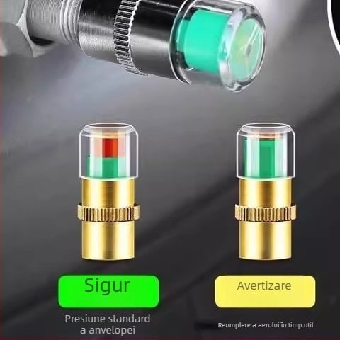 Strength Manometru de presiune a pneurilor pentru mașini și motociclete – Monitor extern de înaltă precizie, material: oțel inoxidabil, nucleu de cupru, nucleu din plastic