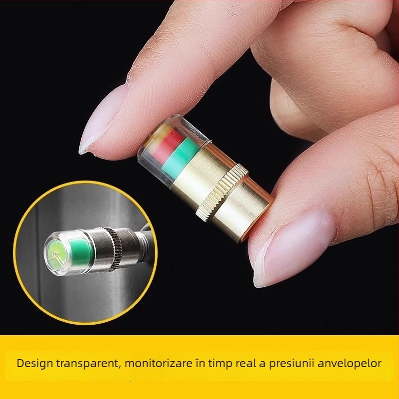 Strength Manometru de presiune a pneurilor pentru mașini și motociclete – Monitor extern de înaltă precizie, material: oțel inoxidabil, nucleu de cupru, nucleu din plastic