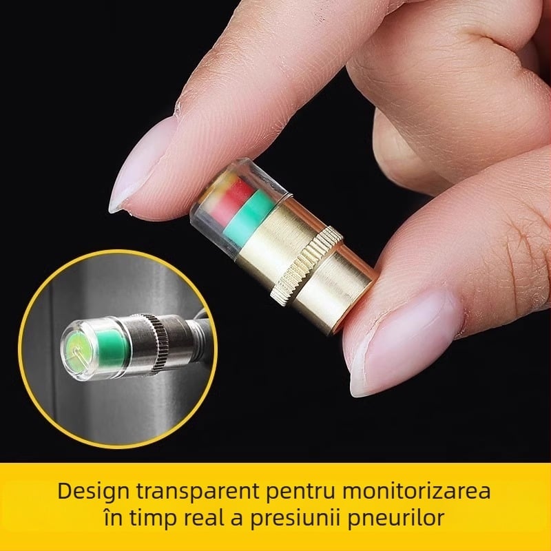 Strength Manometru de presiune a pneurilor pentru mașini și motociclete – Monitor extern de înaltă precizie, material: oțel inoxidabil, nucleu de cupru, nucleu din plastic