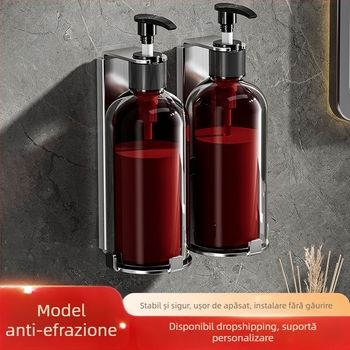 Suport dozator săpun din oțel inoxidabil – finisaj șlefuit, stil luxos discret, funcționare prin apăsare manuală, greutate 400 g