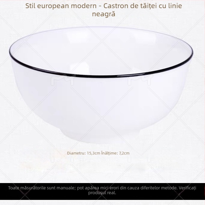 Set Nordic de farfurii și boluri din ceramică cu finisaj sub-glazură – rotunde, compatibil cu microunde