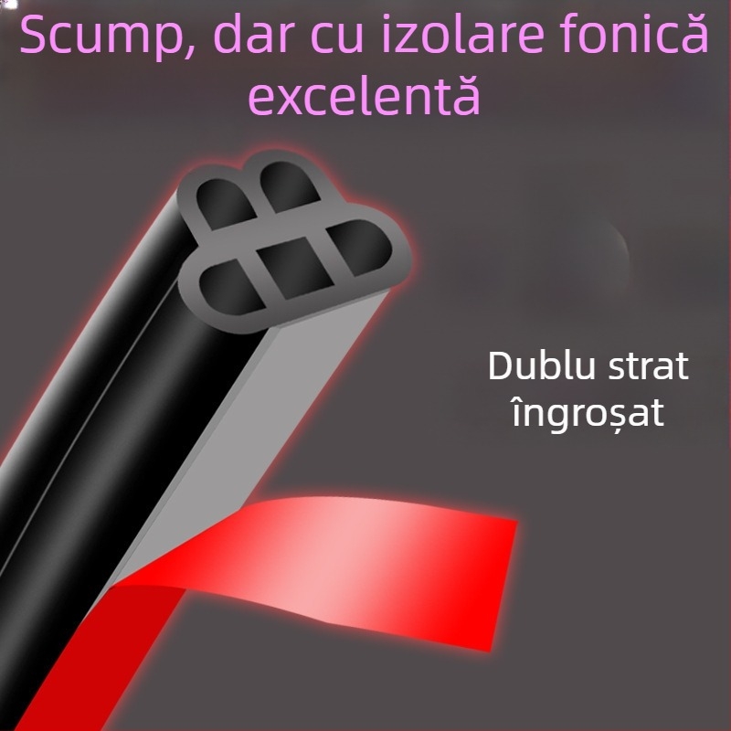 Bandă de etanșare a ușii auto din cauciuc – silicon, impermeabilă, rezistentă la praf și universală, dublu strat