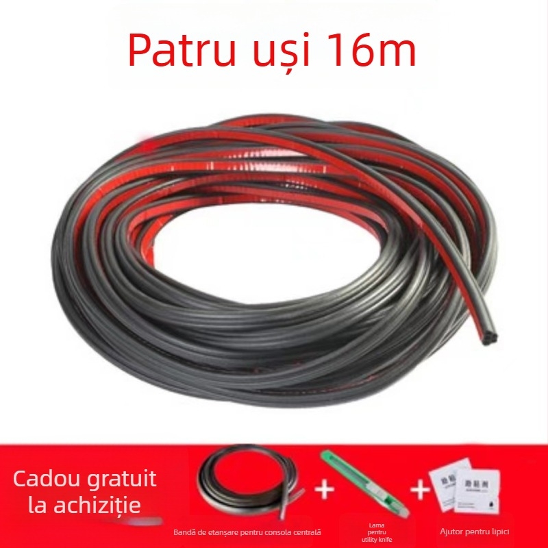 Bandă de etanșare a ușii auto din cauciuc – silicon, impermeabilă, rezistentă la praf și universală, dublu strat