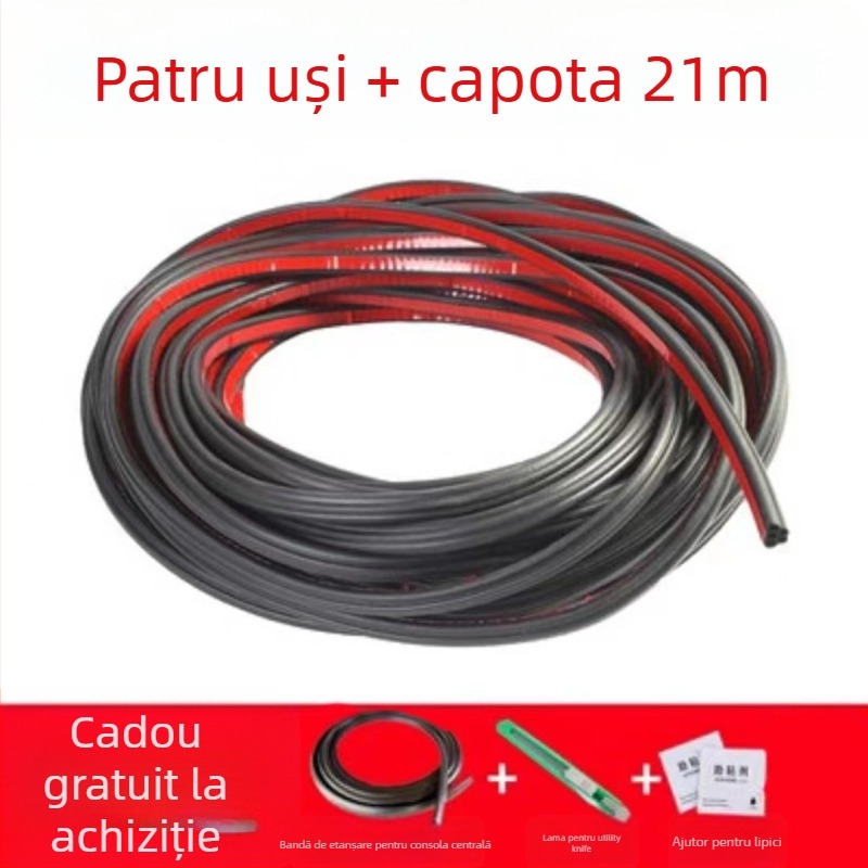 Bandă de etanșare a ușii auto din cauciuc – silicon, impermeabilă, rezistentă la praf și universală, dublu strat