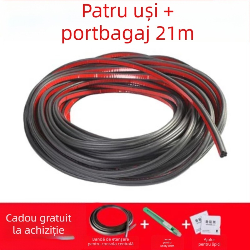 Bandă de etanșare a ușii auto din cauciuc – silicon, impermeabilă, rezistentă la praf și universală, dublu strat