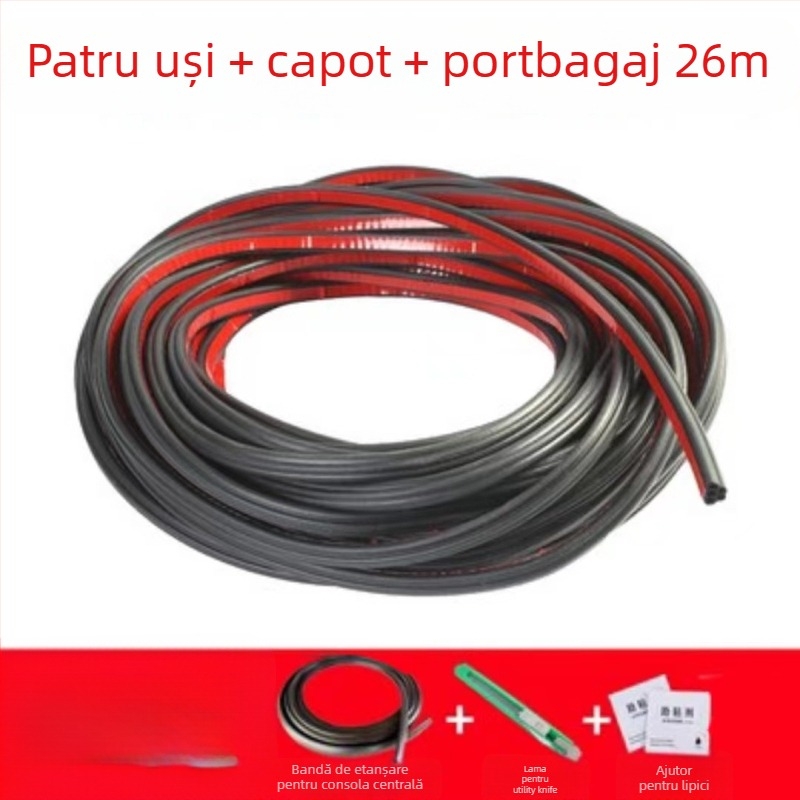 Bandă de etanșare a ușii auto din cauciuc – silicon, impermeabilă, rezistentă la praf și universală, dublu strat