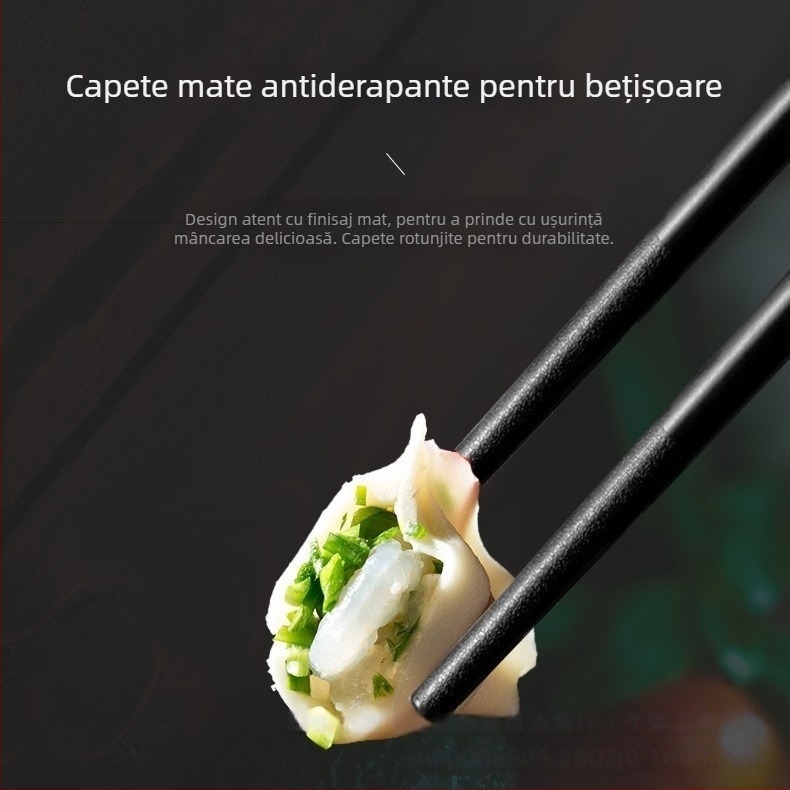 Bețișoare de mâncare din aliaj, model agat, 10 perechi, stil retro de lux