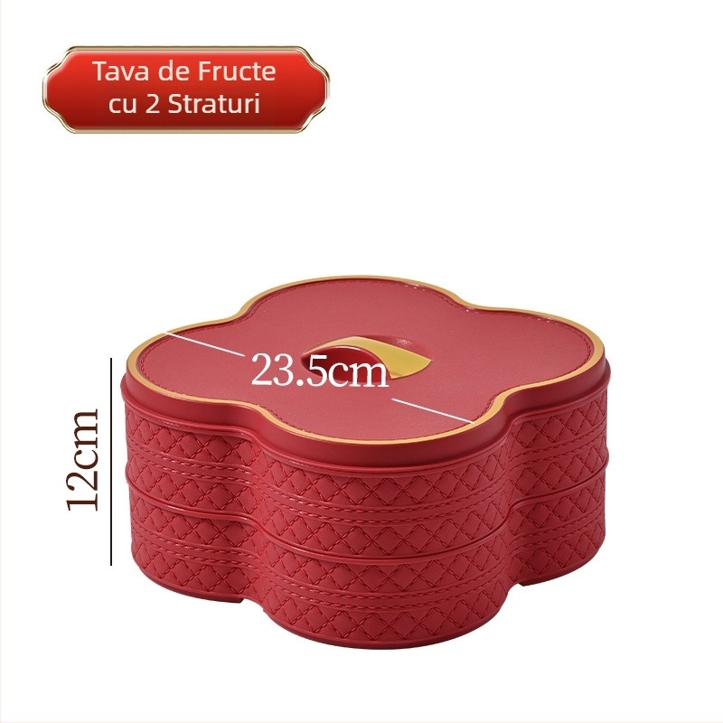 Farfurie pentru fructe, plastic, stil festiv în noul stil chinezesc; brand Happy pat; lansată în 2022; calitate premium.
