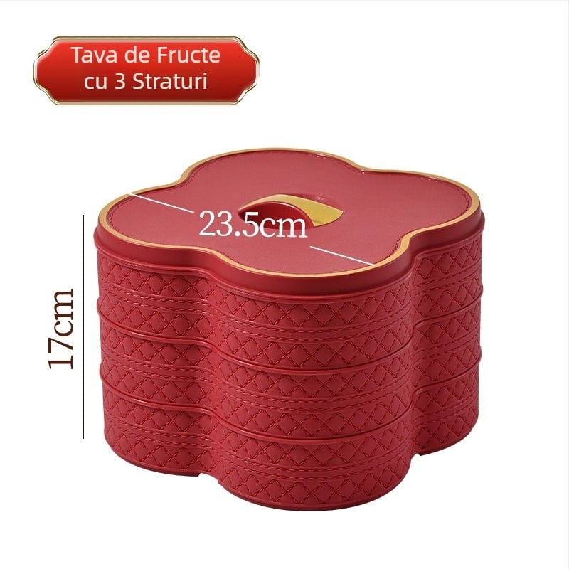 Farfurie pentru fructe, plastic, stil festiv în noul stil chinezesc; brand Happy pat; lansată în 2022; calitate premium.