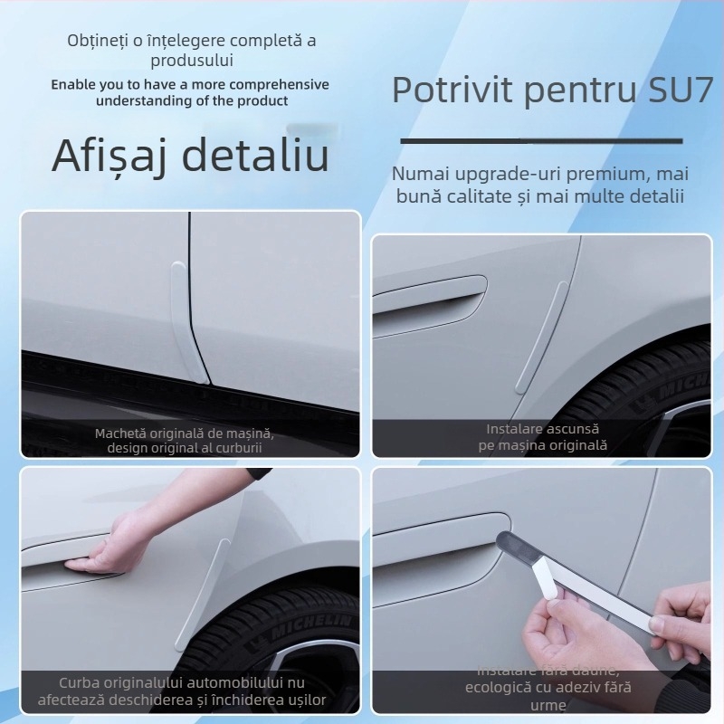 Bandă anti-coliziune pentru ușă, model Su7, material ABS, compatibilă cu Xiaomi