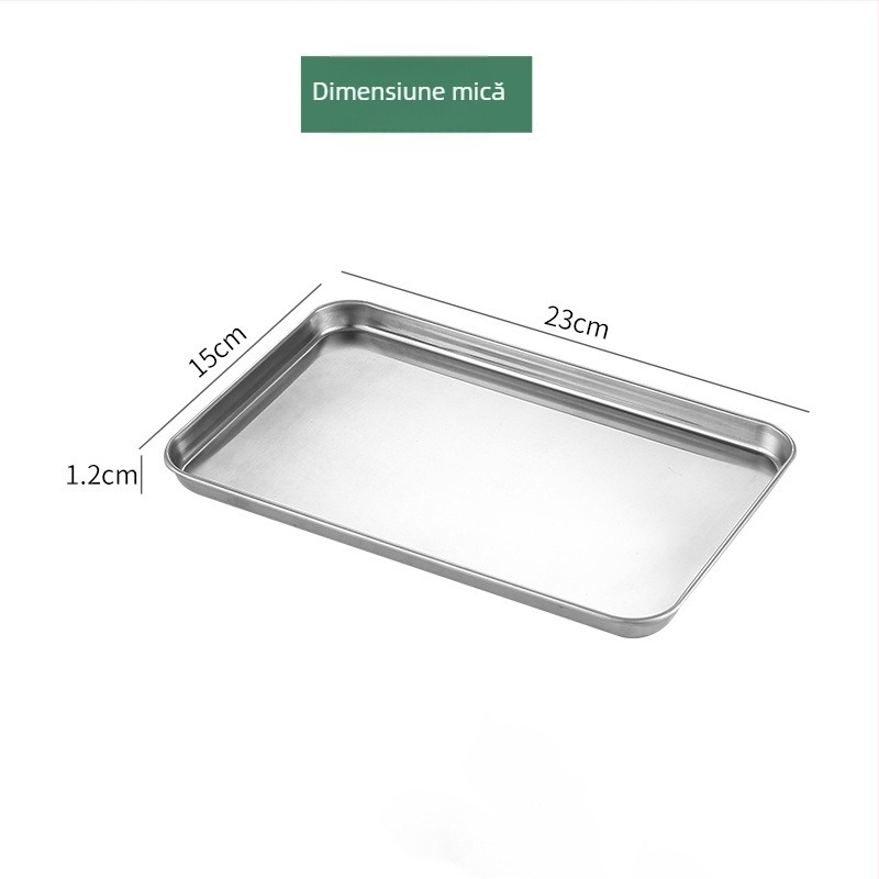 Tavă dreptunghiulară din oțel inoxidabil îngroșat pentru coacere și gătire la abur — compatibilă cu microunde, personalizare cu logo disponibilă