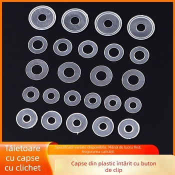 Buton din nailon cu ochi și șaibă din plastic transparent – element de fixare pentru paltoane și haine