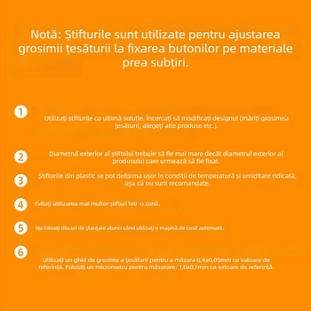 Buton din nailon cu ochi și șaibă din plastic transparent – element de fixare pentru paltoane și haine