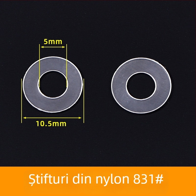 Buton din nailon cu ochi și șaibă din plastic transparent – element de fixare pentru paltoane și haine