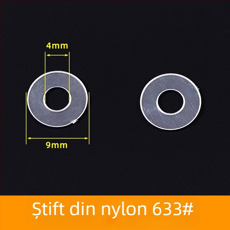 Buton din nailon cu ochi și șaibă din plastic transparent – element de fixare pentru paltoane și haine