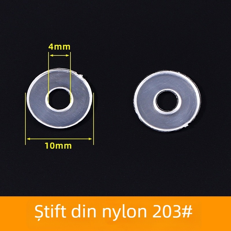 Buton din nailon cu ochi și șaibă din plastic transparent – element de fixare pentru paltoane și haine