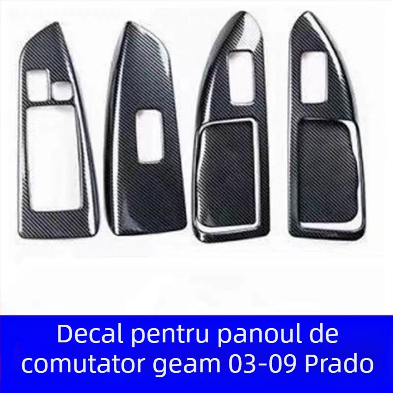 Panou interior pentru mânerul ușii – oțel inoxidabil; rezistent la zgârieturi și uzură; poziție: panoul de comutare al geamului; compatibil cu Toyota Prado LC120; brand Sphoree