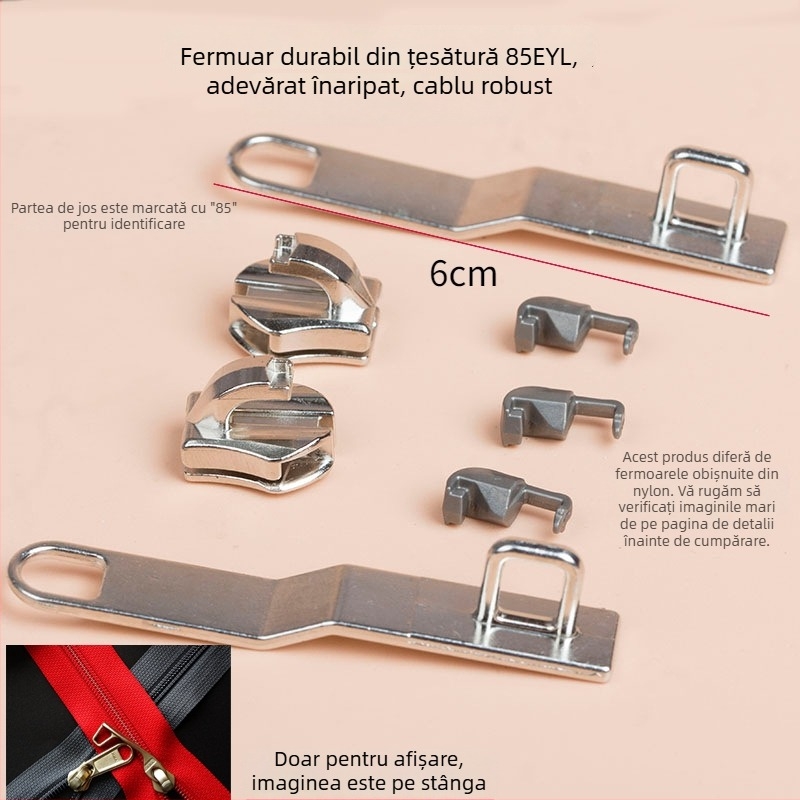 Încuietoare fermoar bagaje – Ykks, aliaj zinc, stil trompă de elefant, pentru uz casnic și genți, produs special