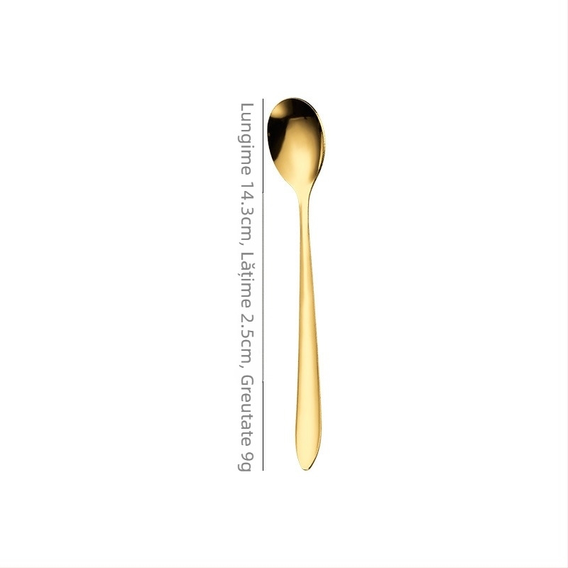 Lingură din oțel inoxidabil, design minimalist modern, logo imprimat, personalizare disponibilă