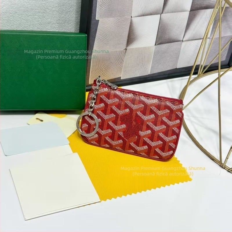 Portofel pentru monede din piele naturală, unisex, cu mai multe compartimente pentru carduri, model geometric, căptușeală sintetică, stil de afaceri