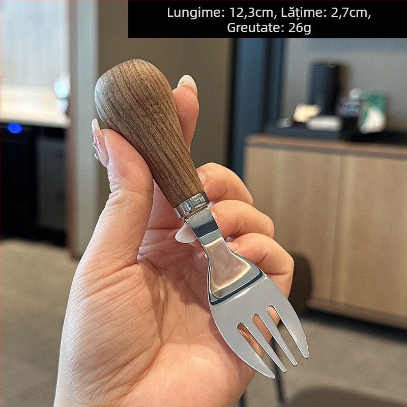 Lingură din oțel inoxidabil în formă de urs, stil simplu, finisaj oglindă, personalizare disponibilă