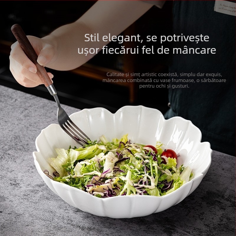 Vas de supă din porțelan, rotund, compatibil cu microunde, pentru hoteluri și restaurante, stil nou chinezesc